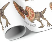 dilophosaurus漫画イラストレーション ラッピングペーパー (ロールコーナー)