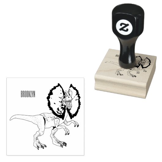 dilophosaurus漫画イラストレーション ラバースタンプ (押印)