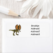 dilophosaurus漫画イラストレーション ラベル (インサイチュ)