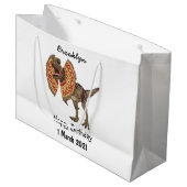 dilophosaurus漫画イラストレーション ラージペーパーバッグ (正面アングル)