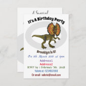 dilophosaurus漫画イラストレーション 招待状 (正面/裏面)