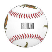 dilophosaurus漫画イラストレーション 野球ボール (裏面)