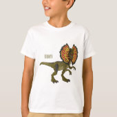 dilophosaurus漫画イラストレーション tシャツ (正面)