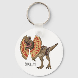 Dilophosaurus cartoon illustration キーホルダー