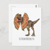 Dilophosaurus cartoon illustration  ポストカード (正面/裏面)