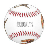 Dilophosaurus cartoon illustration 野球ボール (正面)