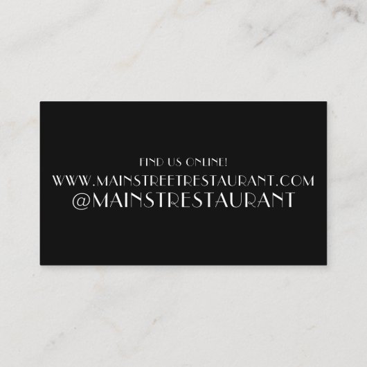 Dim Sumシュマイダンプリンスレストラ中国のンフード 名刺 (裏面)