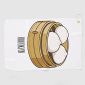 Dim sum漫画イラストレーション ゴルフタオル (横)