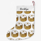 Dim sum漫画イラストレーション スモールクリスマスストッキング (裏面)