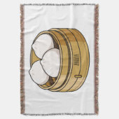 Dim sum漫画イラストレーション スローブランケット (正面縦)