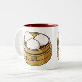 Dim sum漫画イラストレーション ツートーンマグカップ (正面左)