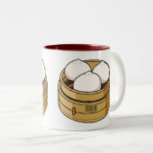 Dim sum漫画イラストレーション ツートーンマグカップ (正面右)