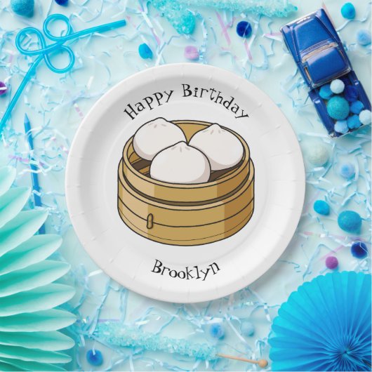 Dim sum漫画イラストレーション ペーパープレート (パーティー)