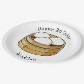 Dim sum漫画イラストレーション ペーパープレート (アングル)