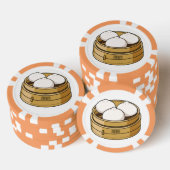 Dim sum漫画イラストレーション ポーカーチップ (積み重ね)