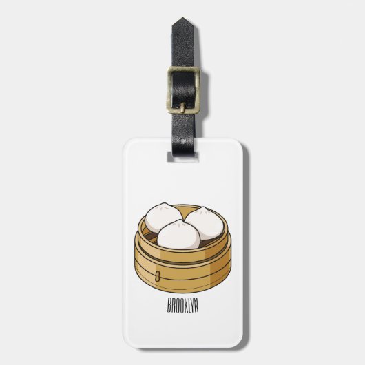 Dim sum漫画イラストレーション ラゲッジタグ (正面縦)