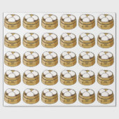 Dim sum漫画イラストレーション ラッピングペーパー (フラット)