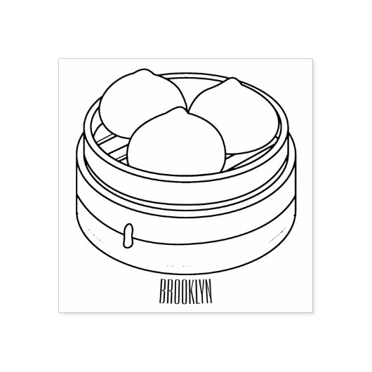 Dim sum漫画イラストレーション ラバースタンプ (インプリント)