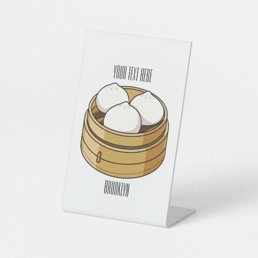 Dim sum漫画イラストレーション 台座サイン (正面)