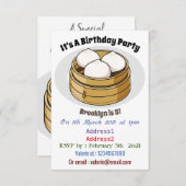 Dim sum漫画イラストレーション 招待状 (正面/裏面)