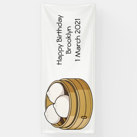 Dim sum漫画イラストレーション 横断幕 (縦)