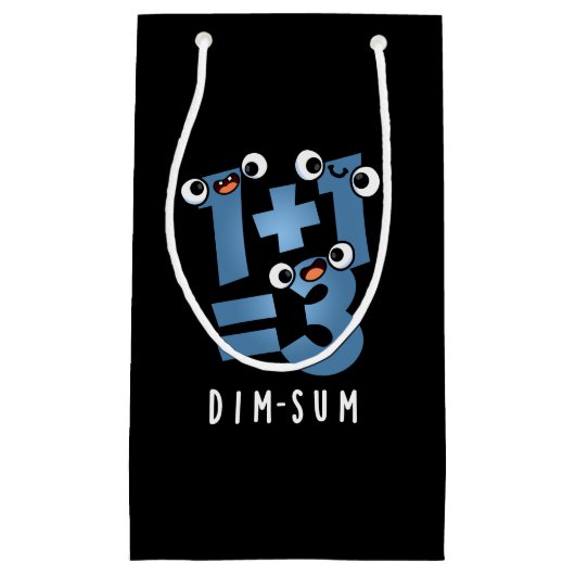 Dim Sum おもしろい Mathematics Food Pun Dark BG スモールペーパーバッグ (正面)