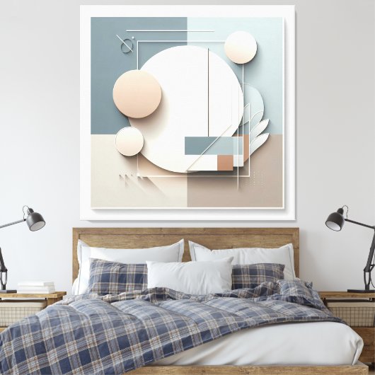 Dimensional Circle Composition キャンバスプリント (インサイチュ (寝室))
