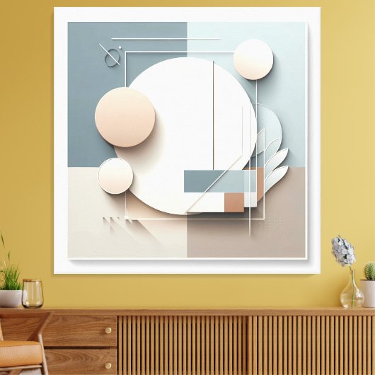 Dimensional Circle Composition キャンバスプリント (インサイチュ (リビング))