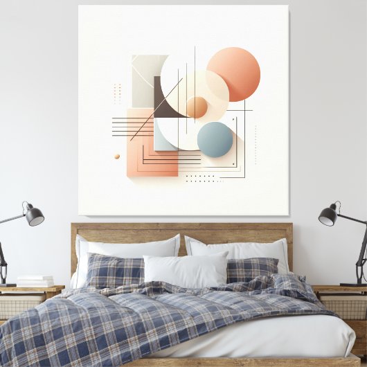 Dimensional Circle Flow キャンバスプリント (インサイチュ (寝室))