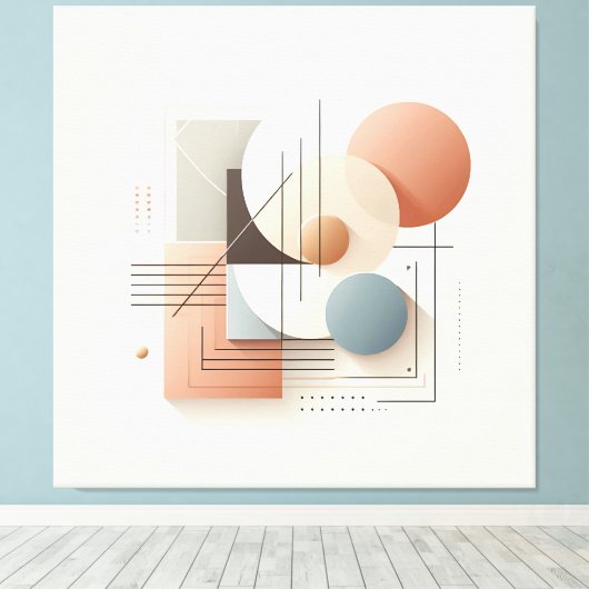 Dimensional Circle Flow キャンバスプリント (インサイチュ (ウッドフロア))