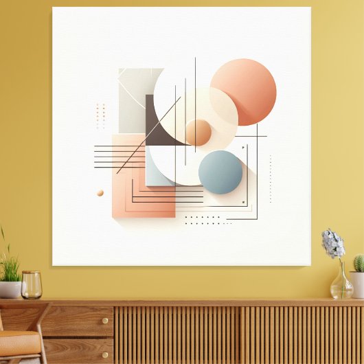 Dimensional Circle Flow キャンバスプリント (インサイチュ (リビング))