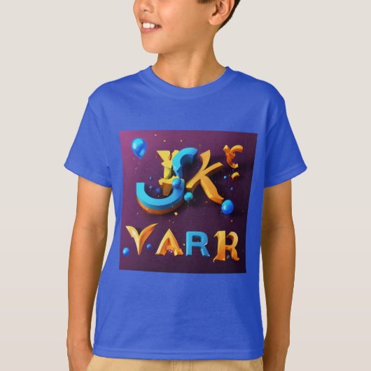 "Dimensional Elegance: 3D Yarロゴティー" Tシャツ (正面)