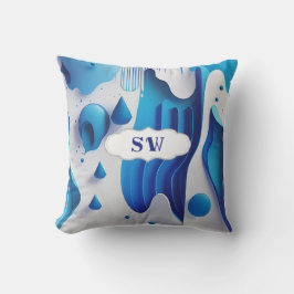 Dimensional Fluidity Abstract Accent Pillow クッション