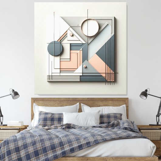 Dimensional Geometric Balance キャンバスプリント (インサイチュ (寝室))