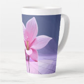 Dimensional Gladioli：ピンクと紫の最高傑作 カフェラテマグ (右アングル)