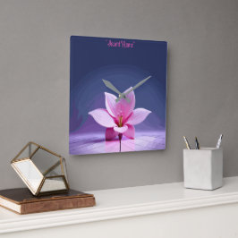 Dimensional Gladioli:ピンクと紫の最高傑作 スクエア壁時計