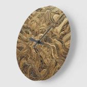 Dimensional Gold Abstract Design ラージ壁時計 (傾斜)