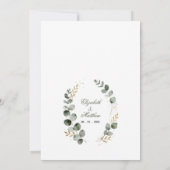 Dimensional Gold Eucalyptus Geometric Oval  招待状 (裏面)