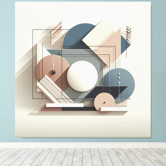 Dimensional Harmony Blocks キャンバスプリント (インサイチュ (ウッドフロア))