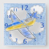 Dimensional Jetplane スクエア壁時計 (正面)