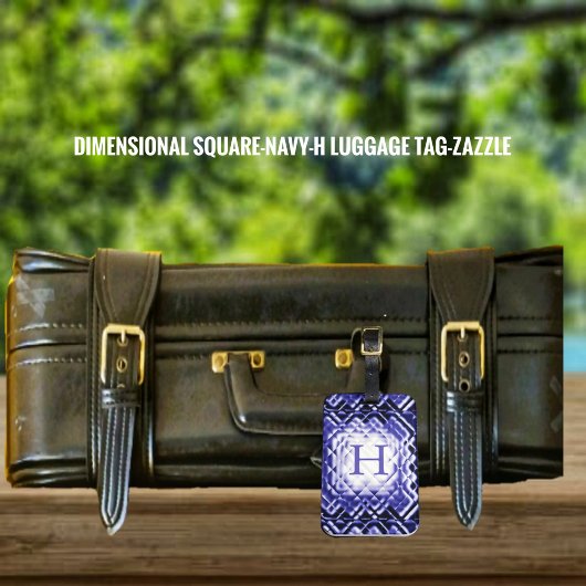 Dimensional Square-Navy-Hラゲージタグ ラゲッジタグ