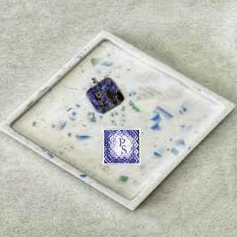 Dimensional Square-Navy-PS シルバー ラペルピン
