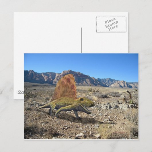 Dimetrodonの恐竜 ポストカード (正面/裏面)