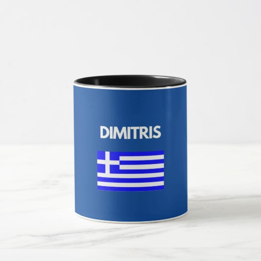 Dimitrisギリシャ語名(ギリシャ語フラグデザイン) マグカップ (中央)