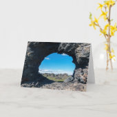 Dimmuborgir, Myvatn areaの溶岩窓 – アイスランド カード (黄色い花)