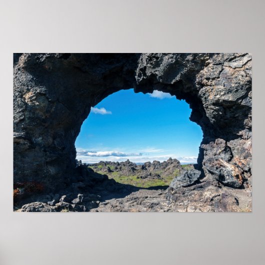 Dimmuborgir, Myvatn areaの溶岩窓 – アイスランド ポスター (正面)