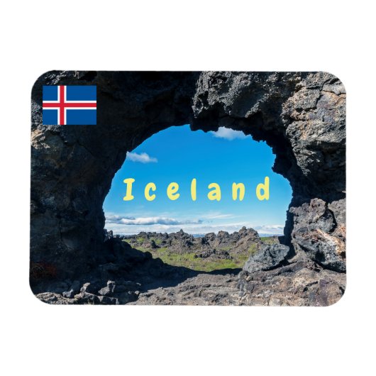 Dimmuborgir, Myvatn areaの溶岩窓 – アイスランド マグネット (横)