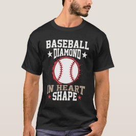 Dimond In Heart Shape Baseball Tシャツ