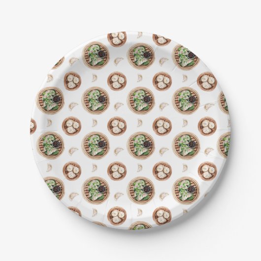 Dimsum水の色パターン ペーパープレート (正面)