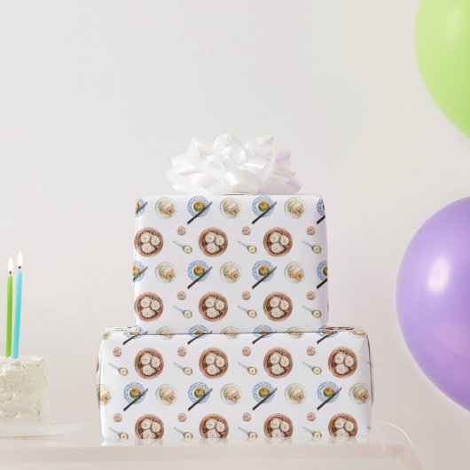 Dimsum水の色パターン ラッピングペーパー (パーティーギフト)